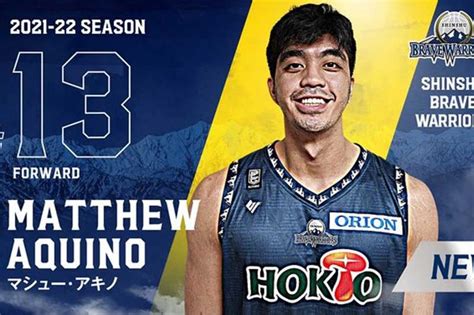 Matt Aquino, son of PBA legend Marlou, joins Shinshu Brave .